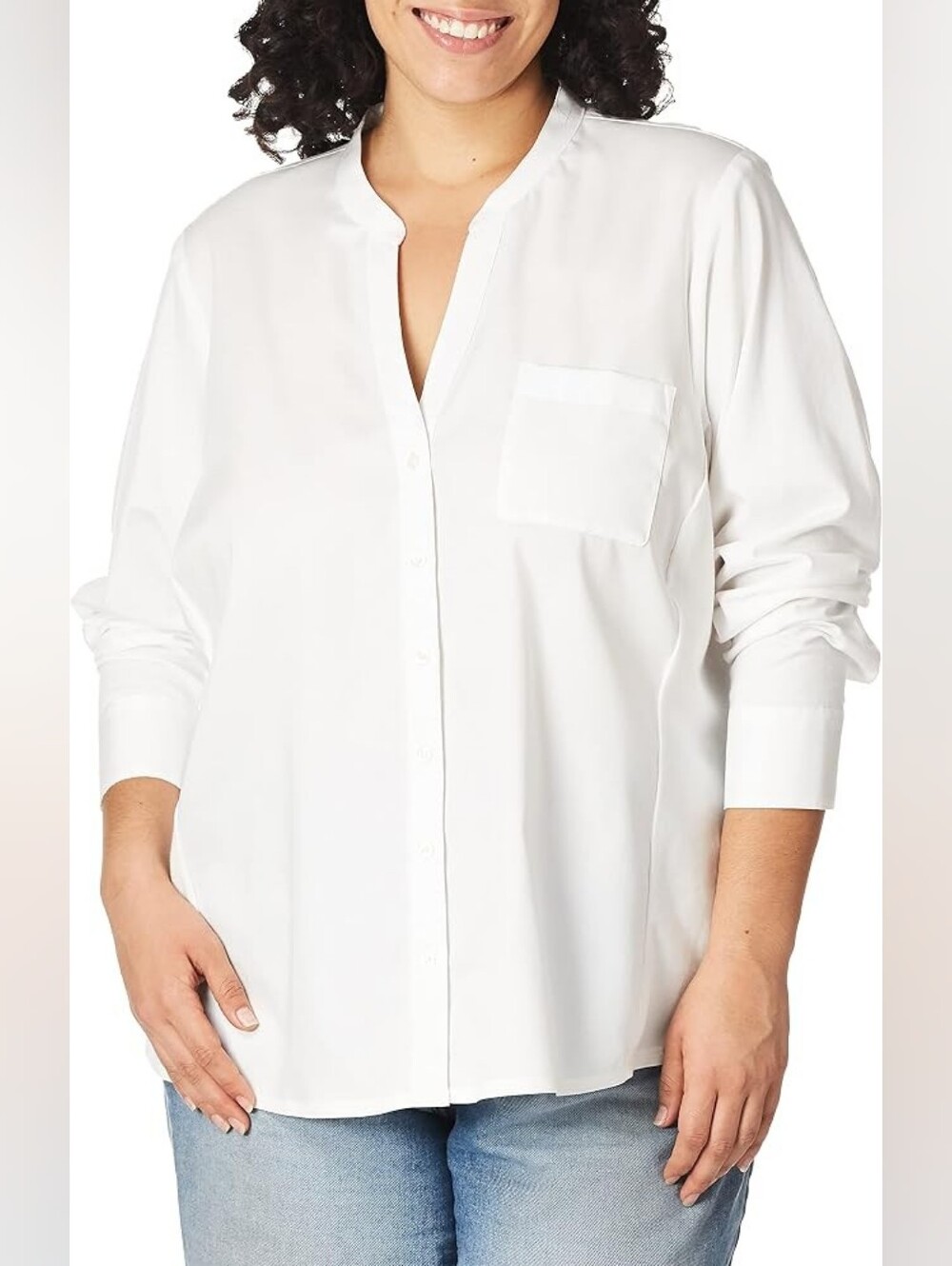 Calvin Klein Frany Cotton Button Down Knit Back Non-Iron Shirt Sz 2X White NEW